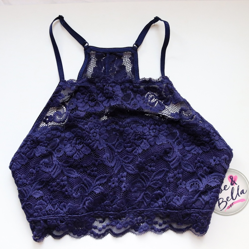 Size M Zoe & Bella Navy Lacy Bralette